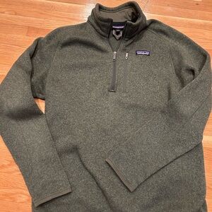 Patagonia Olive Green Better Sweater, Quarter-Zip Pullover